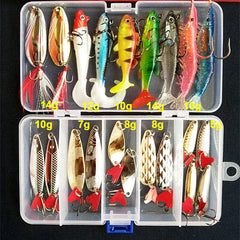 Fishing Bait & Tackle Kits with soft & hard Lures, Wobblers, Metal Jig Spoons and Accessories