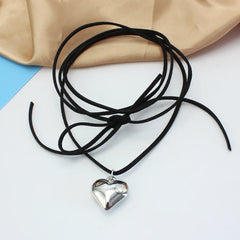 Goth Black Heart Pendant