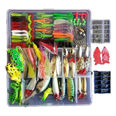 Fishing Bait & Tackle Kits with soft & hard Lures, Wobblers, Metal Jig Spoons and Accessories