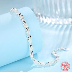 Sterling Silver Fashion Multiple Styles Bracelet Chain For Women Fashion Wedding Party Beautiful Jewelry Gift