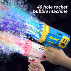 Kids Mini 40-Hole LED Bubble Gun: Bring Summer Fun to Life!