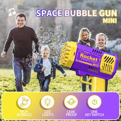 Kids Mini 40-Hole LED Bubble Gun: Bring Summer Fun to Life!