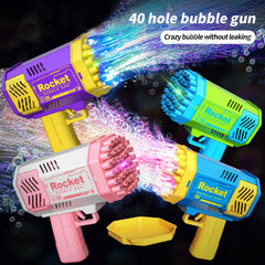 Kids Mini 40-Hole LED Bubble Gun: Bring Summer Fun to Life!